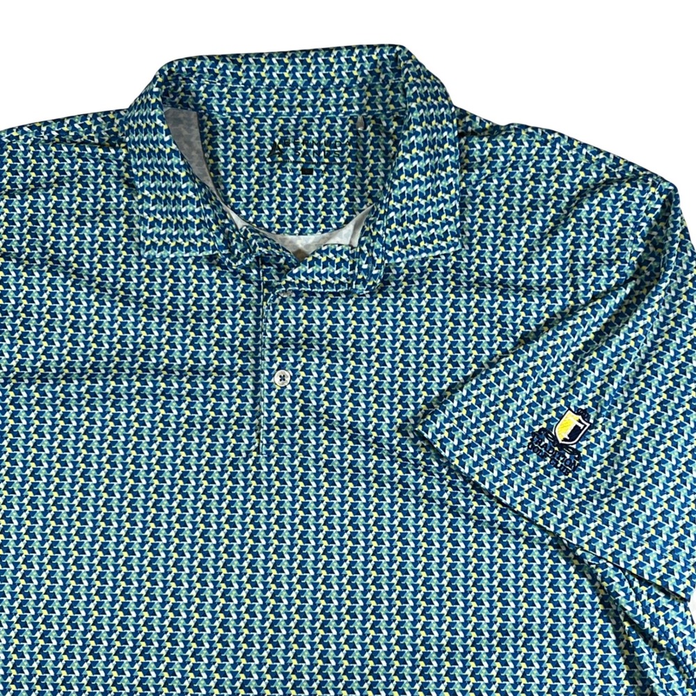 Bermuda‎ Sands Golf Polo Mens XL Blue Green Geometric Tradition Club XL Shirt